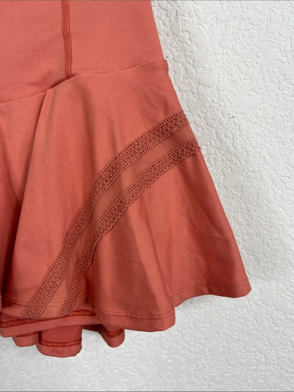 Free People FP Movement Pleats And Thank You Skort Peach Melon Ruffle Skirt